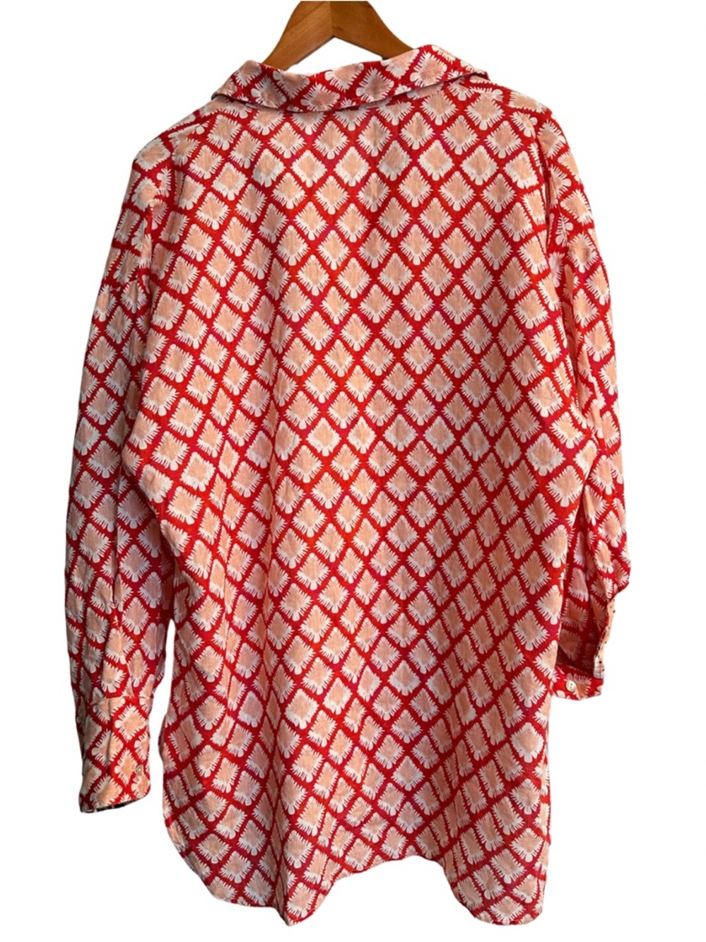 Lanhtropy Island Linen Shirt Tangier Print 100% Organic Linen Oversized L - Picture 3 of 14
